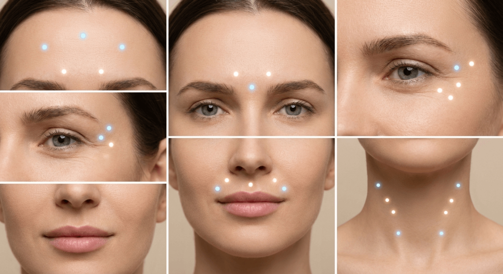 Zonas tratadas con Botox